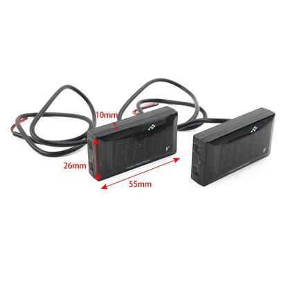 12V Digital LED Voltmeter Gauge Panel for Green Motorcycle