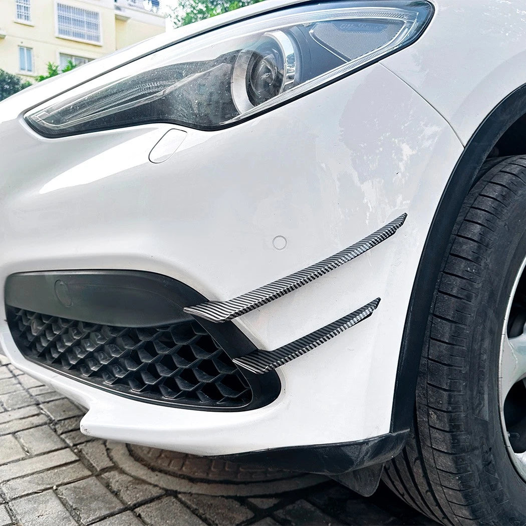 Front Bumper Side Fin Canards Splitter for Alfa Romeo Stelvio (2017–2025)