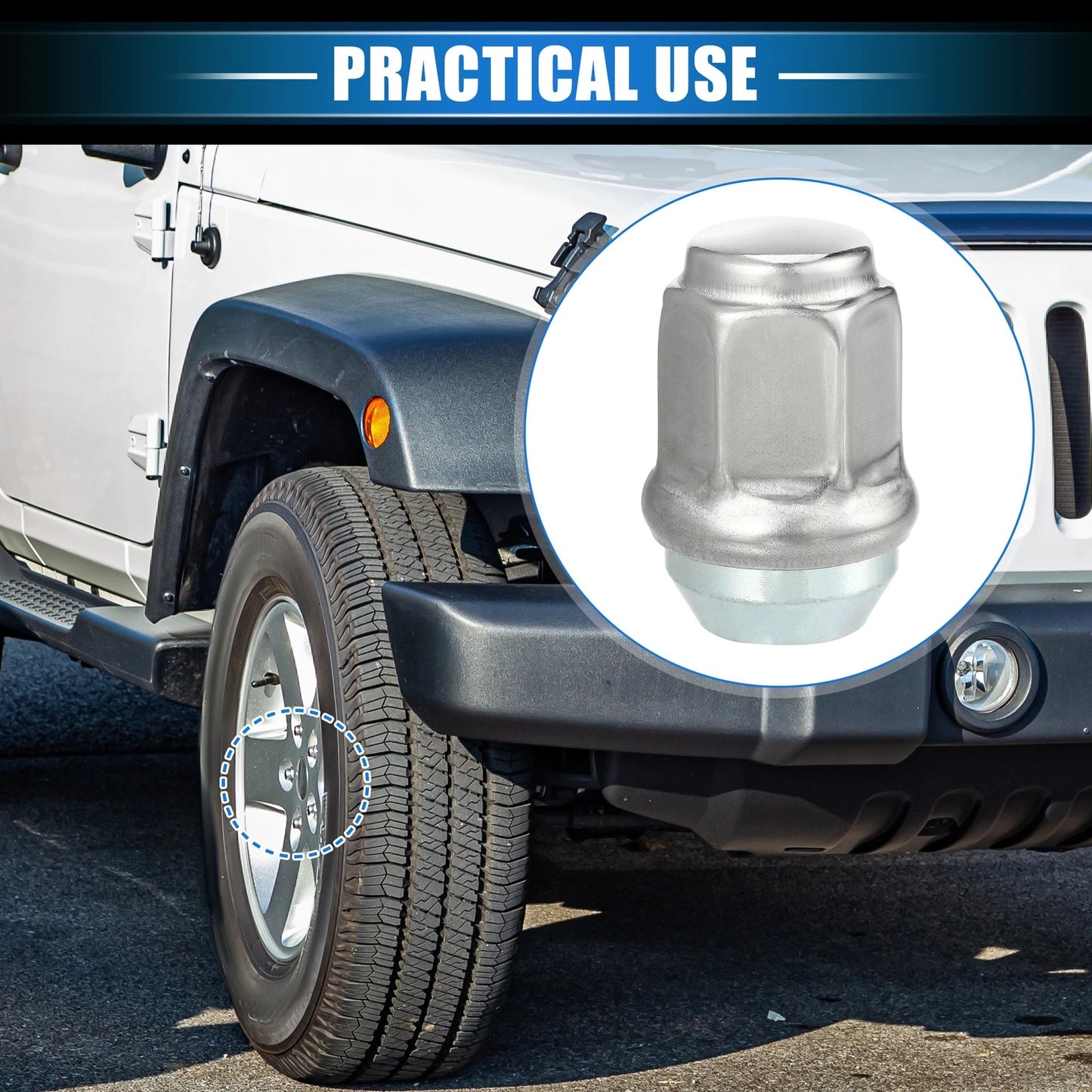 Wheel Lug Nuts 10 pcs for Jeep Wrangler Liberty & Dodge Challenger