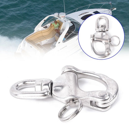 1pcs / 70mm / Marine Grade 316 Stainless Steel Snap Shackle With Swivel Bail