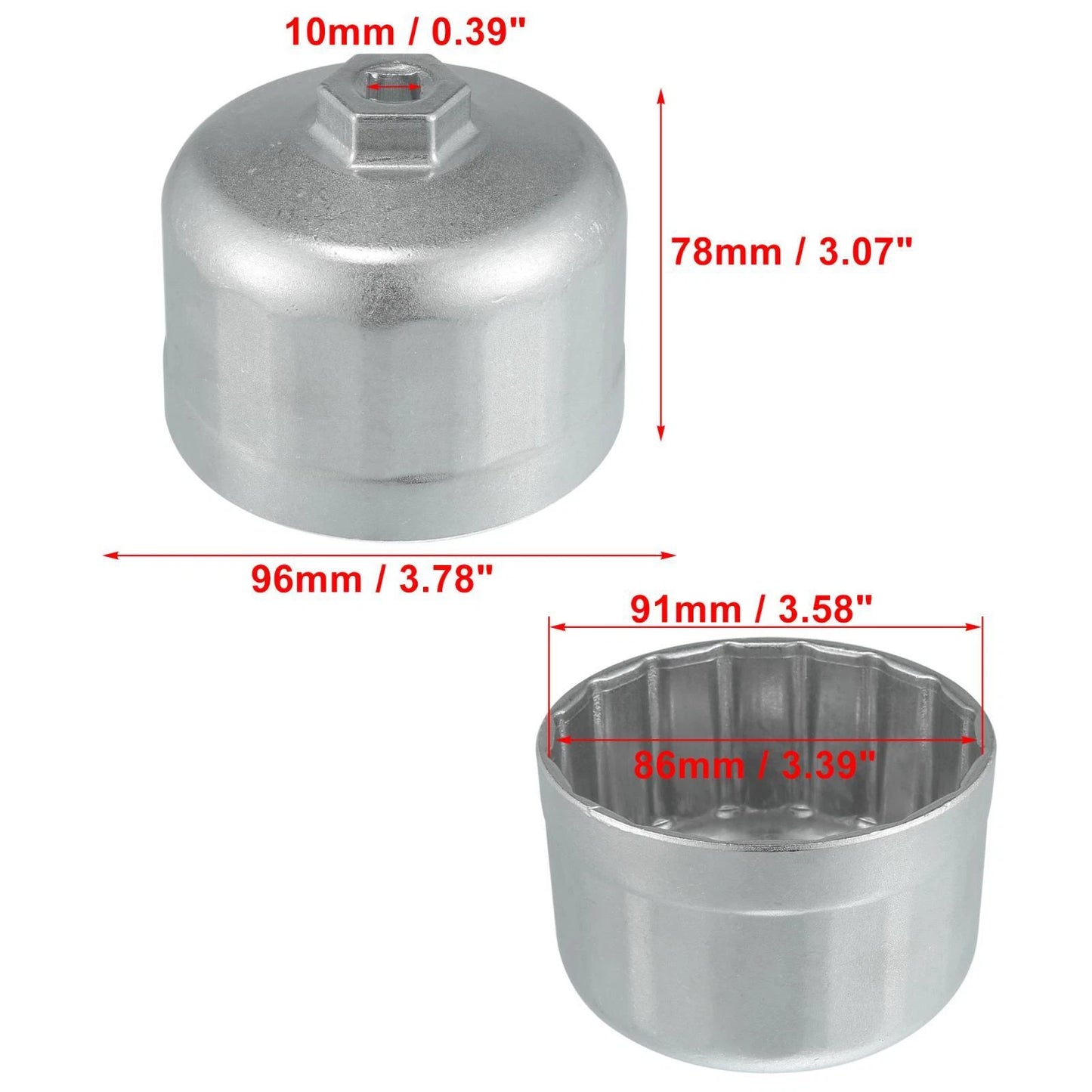 86mm Oil Filter Wrench Remover Tool for BMW & Volvo (No Year Specified)