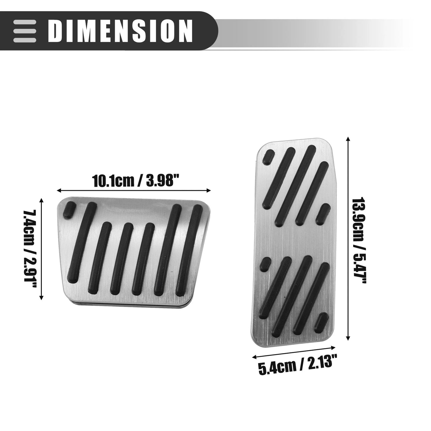 Brake Accelerator Pedal Covers Set for Jeep Cherokee (2014-2021) Black Silver