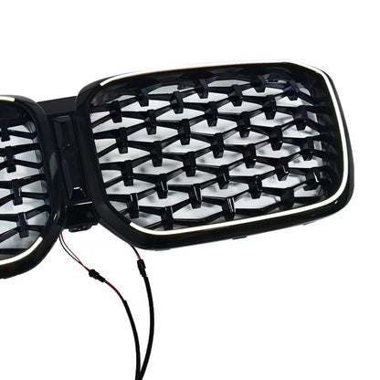 Front Kidney Grille Mesh for BMW X3 X4 (2022-2024) Black with LED