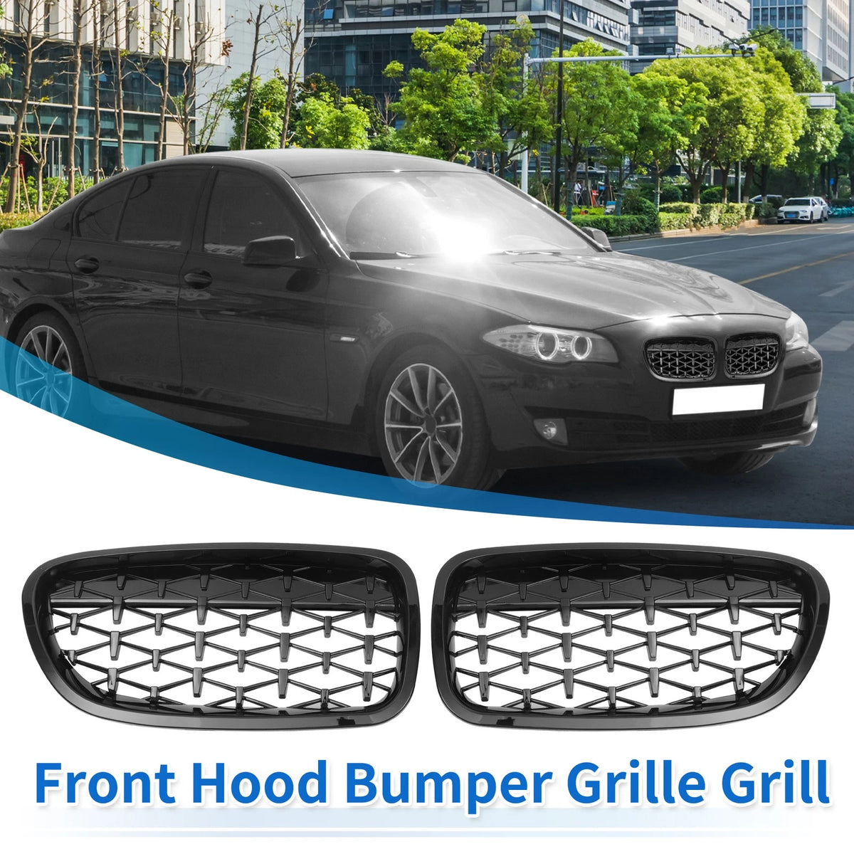 Front Hood Bumper Grille for BMW 528i 535i 550i xDrive (2011-2016)