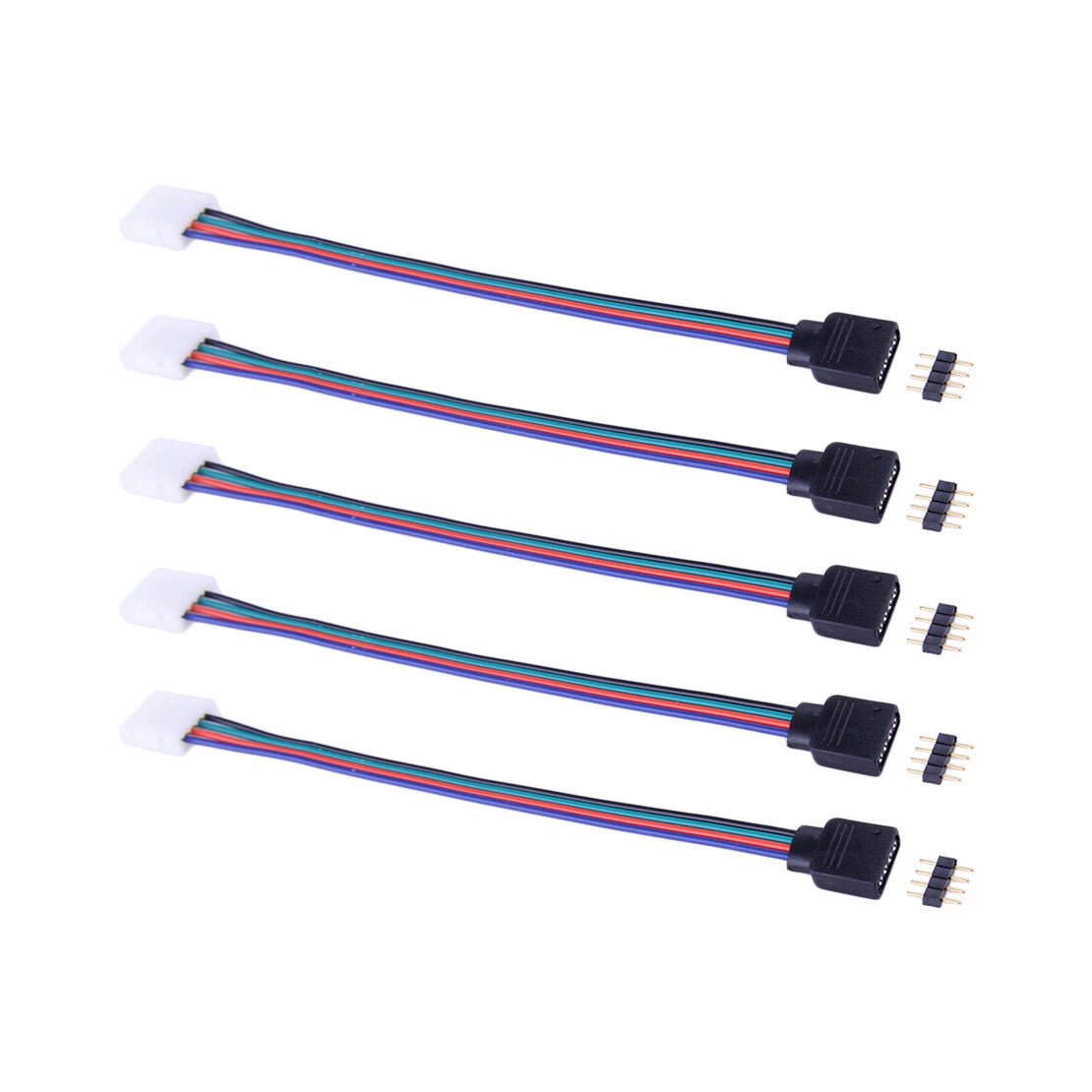 5 x 4pin Male Female Connector Wire for 3528 5050 RGB LED Strip Light