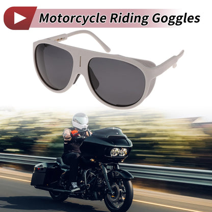 Motorcycle Riding Goggles Deep Gray Lens Gray Frame Tri-acetel Cellulose