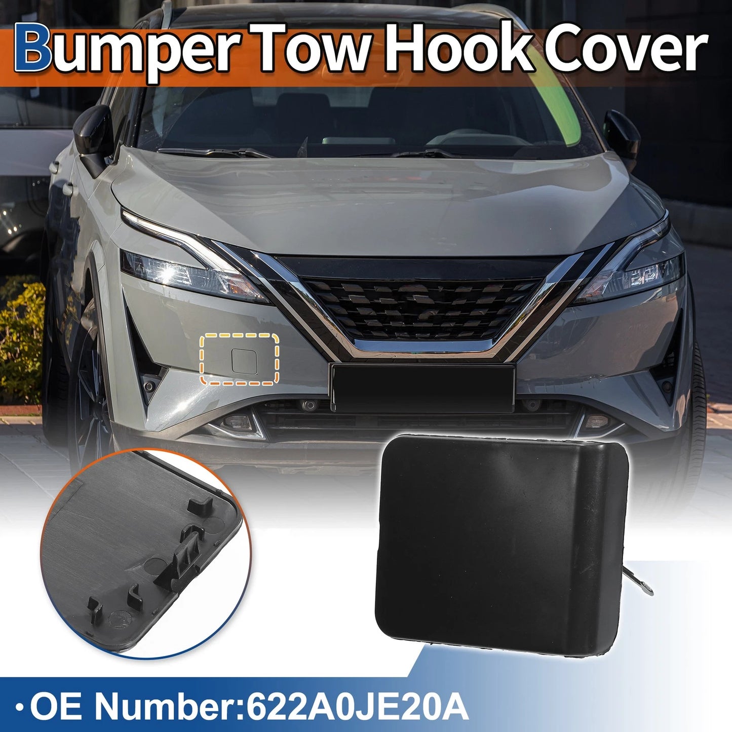Front Bumper Tow Hook Cap for Nissan Qashqai Dualis (2007-2013)