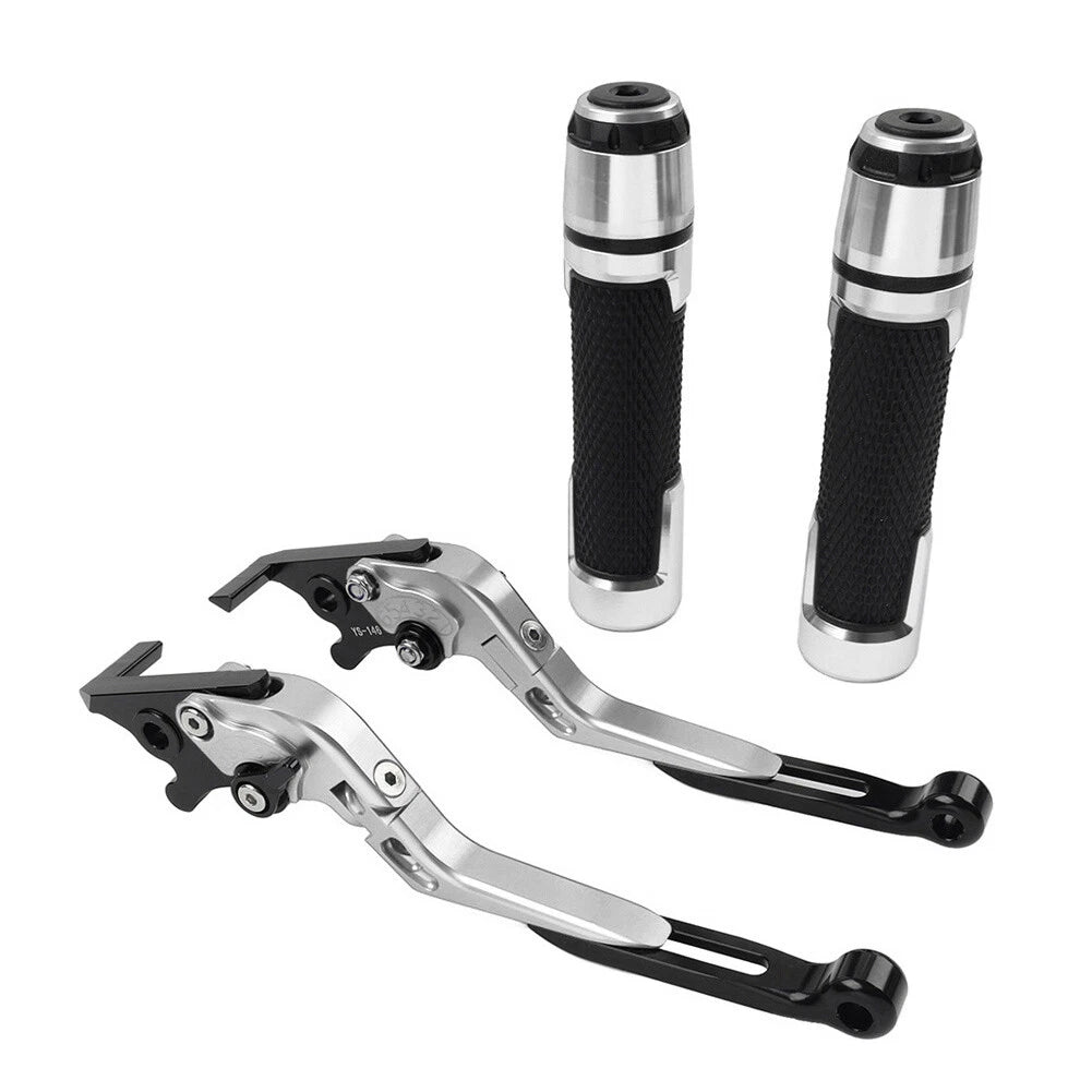 Silver Extendable Brake Clutch Levers & Handlebar Grips for Benelli BN302S