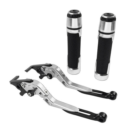 Silver Extendable Brake Clutch Levers & Handlebar Grips for Benelli BN302S