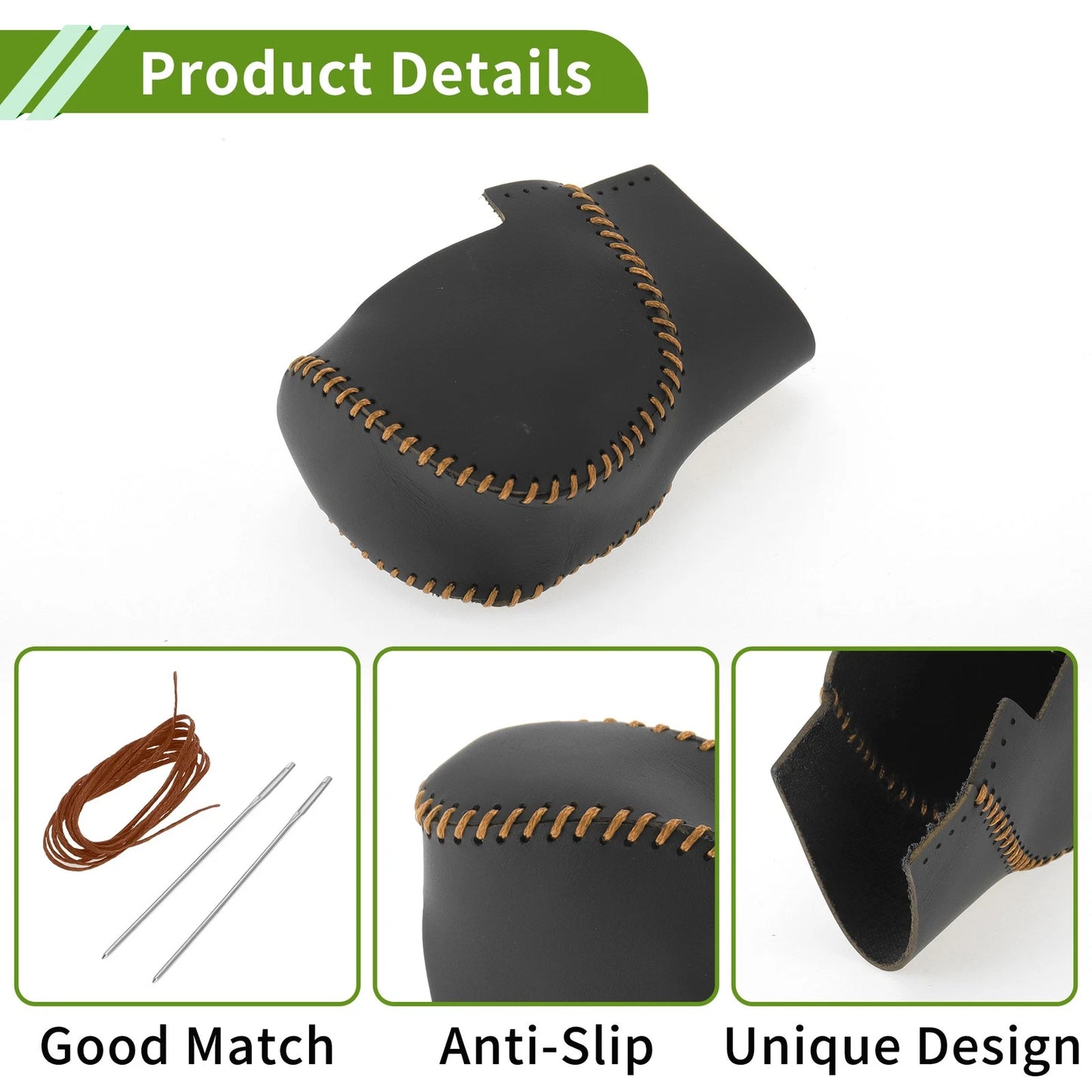Gear Shift Knob Cover for Honda Civic 2022-2024 Black Brown Faux Leather