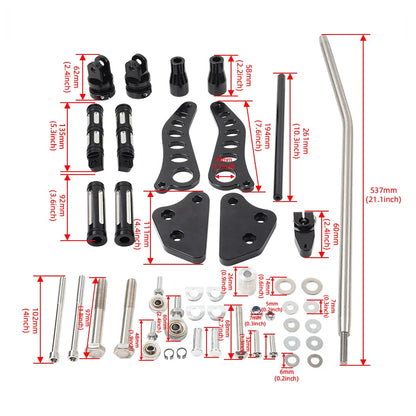 BLK Forward Controls Footpegs for Harley Dyna Low Rider (2000-2012)