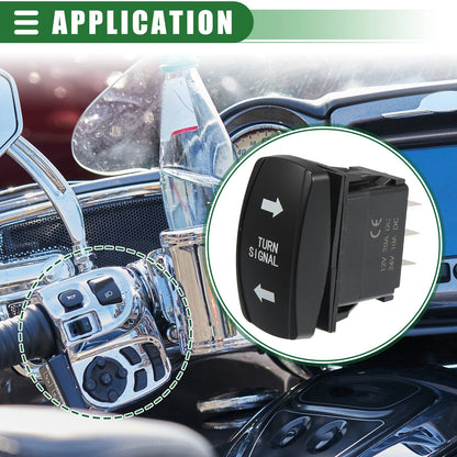 Universal Turn Signal Rocker Switch 4 Pin 3 Position Switch for Motorcycle