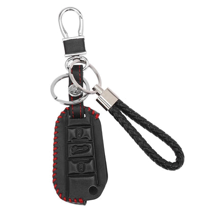 Leather Remote Key Fob Cover Case for Peugeot 508, Citroen C6 (2008-2018)