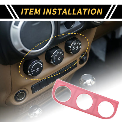AC Switch Button Control Cover Trim for Jeep Wrangler JK (2011-2017) Pink