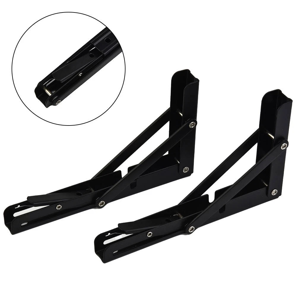2 x Finish Folding Bracket for MOTORHOME Stainless Steel Black Campervan