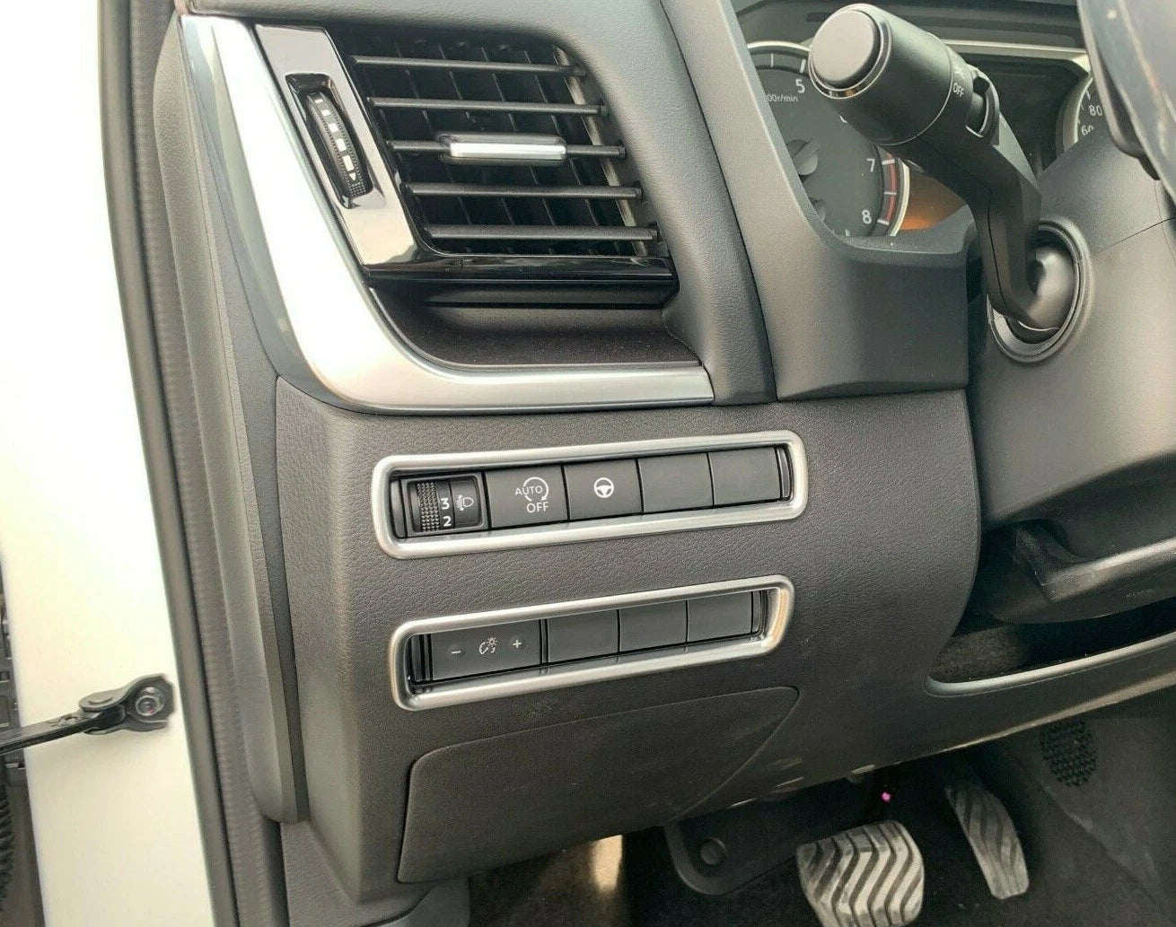 Silver Headlight Switch Button Cover 2 x For Nissan Rogue (2021-2023)