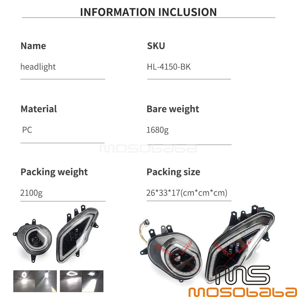 Brighter LED Headlight Assembly w/ DRL for BMW S1000RR (2009-2014)