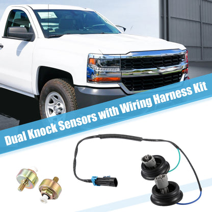 Dual Knock Sensor with Wiring Harness Kit for Chevy Silverado 1500 Tahoe