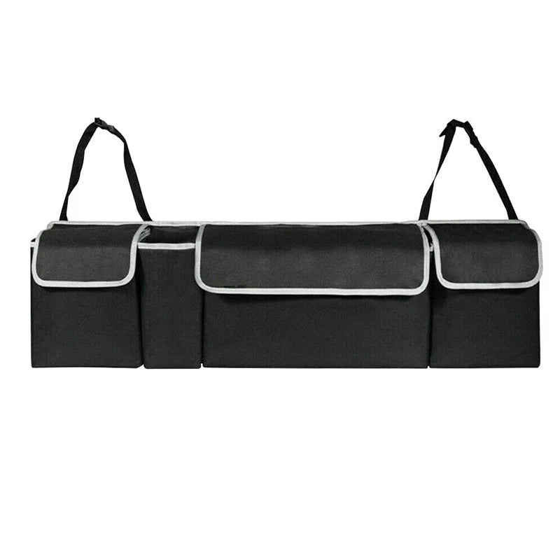 Black Multi-Pocket Cargo Net Organizer for Car Seat Back (Fits Most Vehicles)