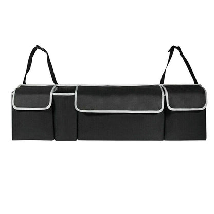 Black Multi-Pocket Cargo Net Organizer for Car Seat Back (Fits Most Vehicles)