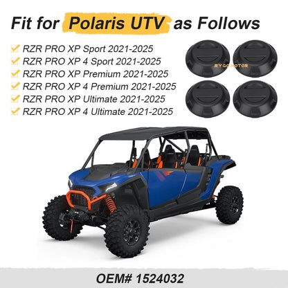 4 Wheel Rim Hub Caps for Polaris RZR PRO XP 4 Sport Premium (2021–2025)