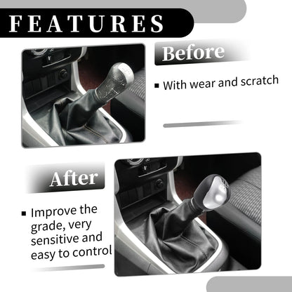5 Speed Manual Gear Shift Knob for Kia Forte (2008-2013) Black Faux Leather