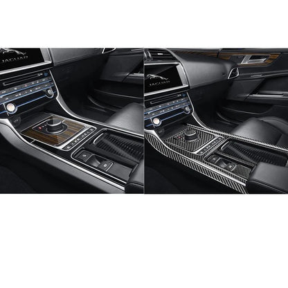 Soft Carbon Fiber Console Gear Shift Panel Cover Trim for Jaguar F-pace X761
