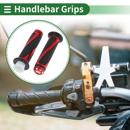 7/8" 22mm Hand Grips Cover Kit Handlebar Red for Motorcycle