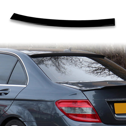 ABS Roof Spoiler for Mercedes Benz W204 Sedan, Obsidian Black (2007-2014)