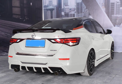 Double Layer Rear Spoiler Wing ABS for Nissan Sentra 2020-2024 Glossy Black