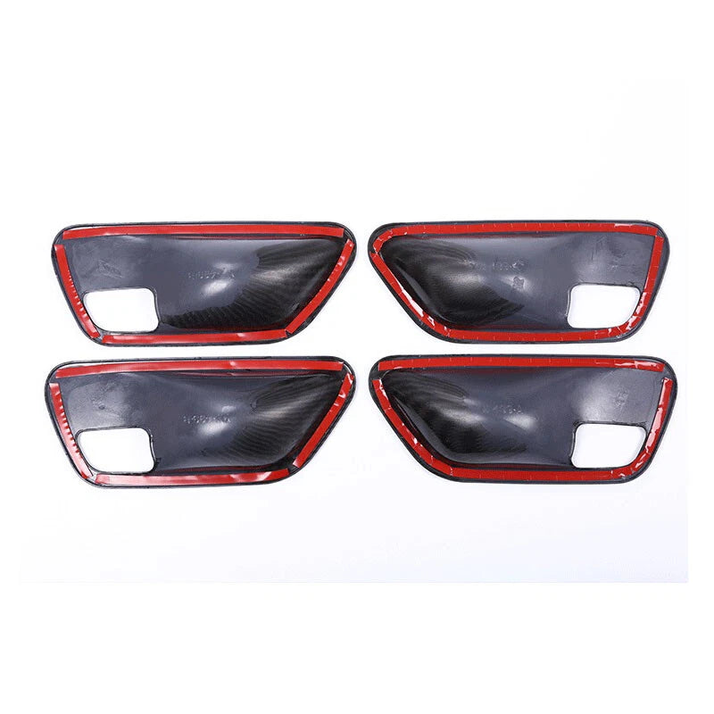 Carbon Fiber Look Interior Door Bowl Cover For BMW 3 4 Series F30 F32 2013-2018