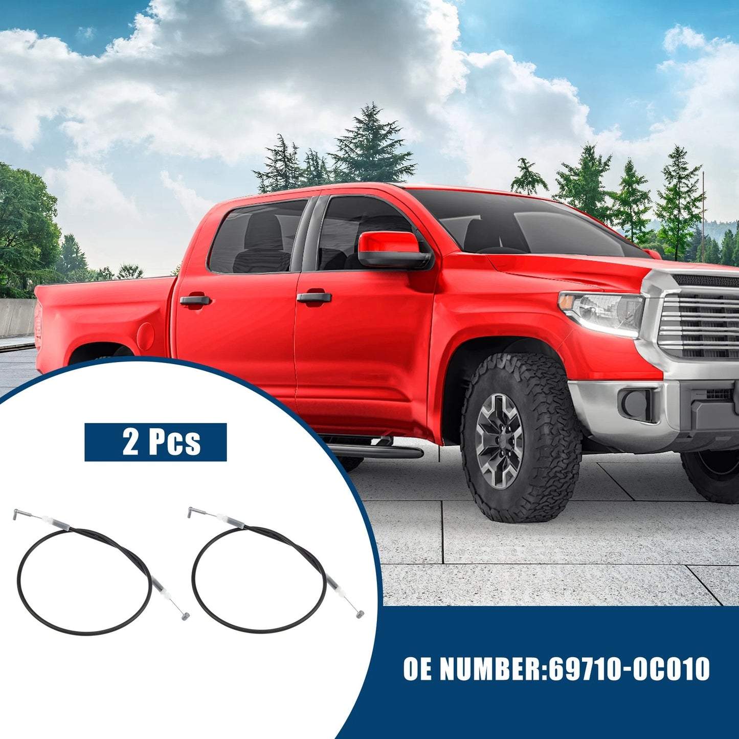 2 x Door Inside Locking Cable for Toyota Tundra Front