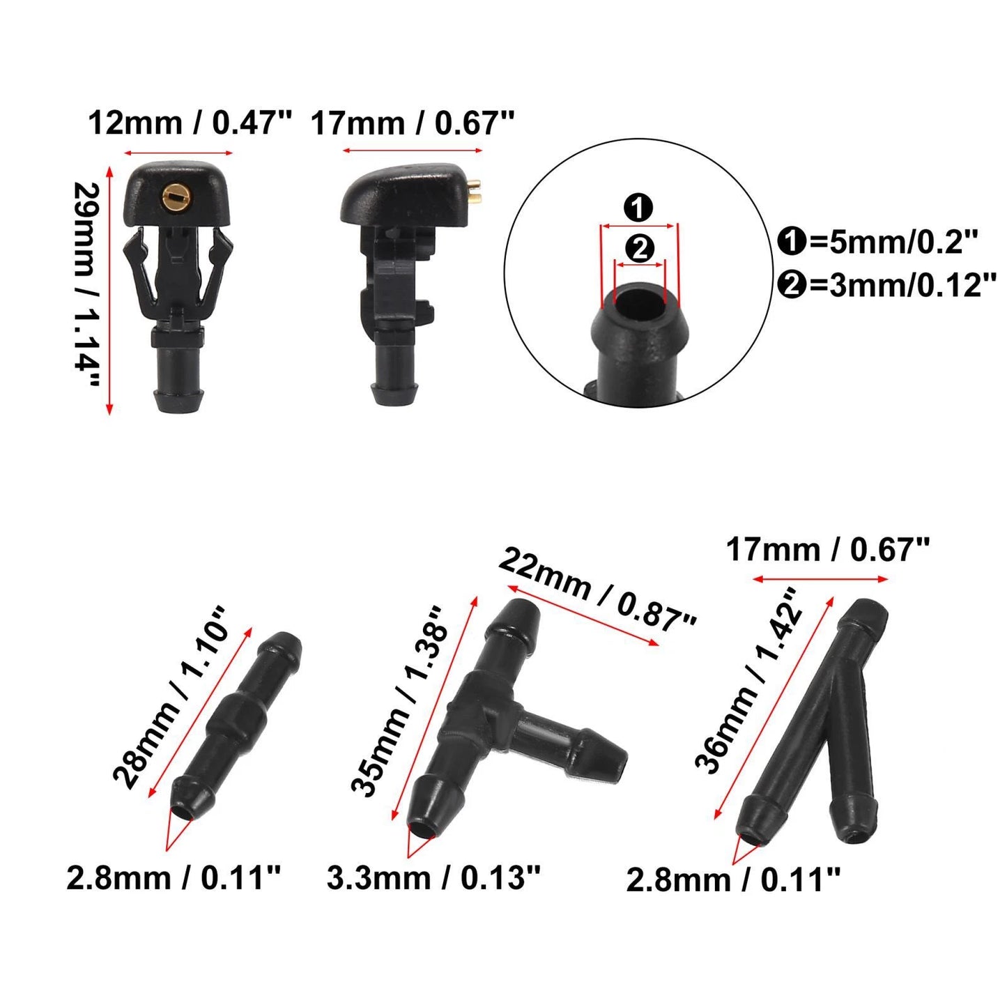 Windshield Washer Nozzles Kit for Ford Econoline (2008-2013)
