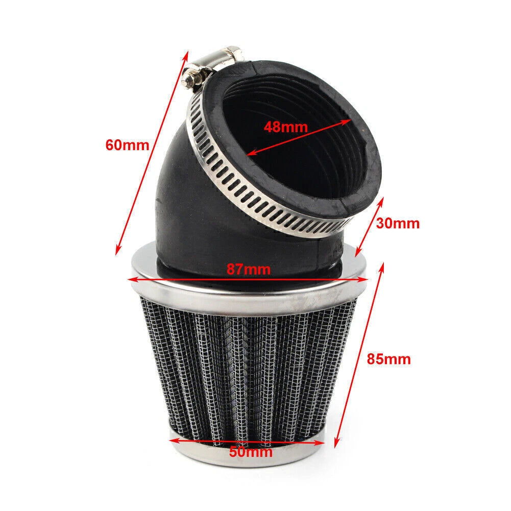 48mm Motorcycle Air Filter Cleaner for Honda Kawasaki Suzuki Dirt Bikes