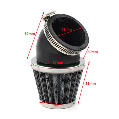 48mm Motorcycle Air Filter Cleaner for Honda Kawasaki Suzuki Dirt Bikes