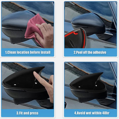Gloss Black Ox Horn Side Mirror Covers for Honda 11th Civic (2022-2023)