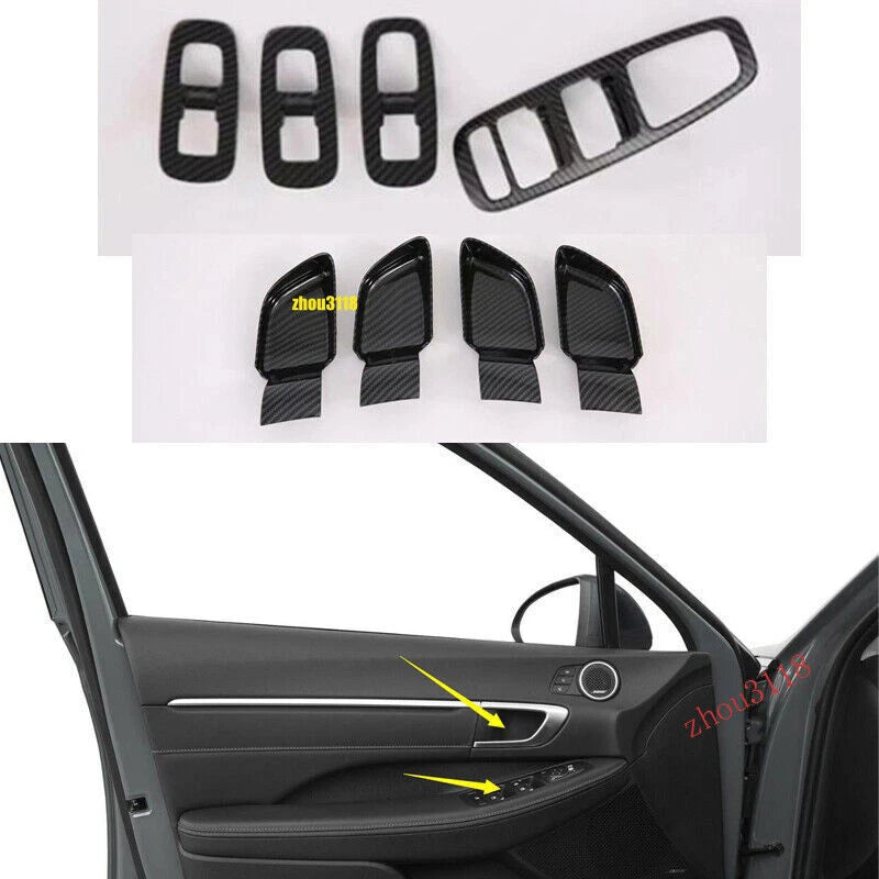 Carbon Fiber ABS Interior Cover Trim Decor 14x for Hyundai Sonata (2020–2023)