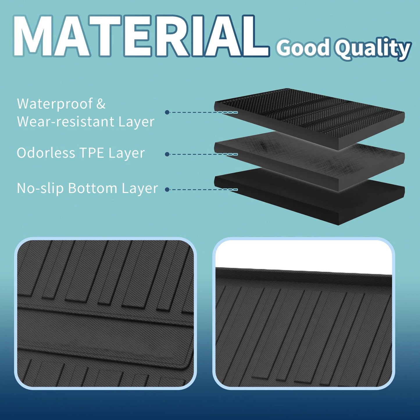 Cargo Liner Rear Trunk Mat for Jeep Grand Cherokee L (2021-2024) 6/7 Seat TPE