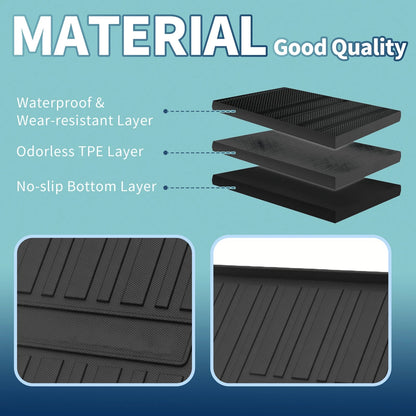 Cargo Liner Rear Trunk Mat for Jeep Grand Cherokee L (2021-2024) 6/7 Seat TPE