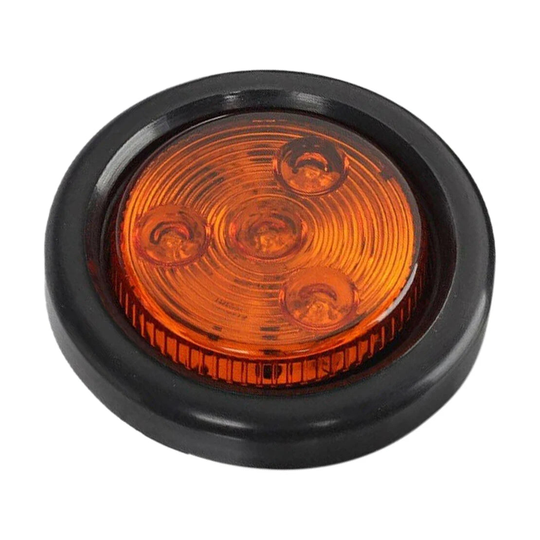 2" Round LED Light Trailer Side Marker Clearance Grommet Amber