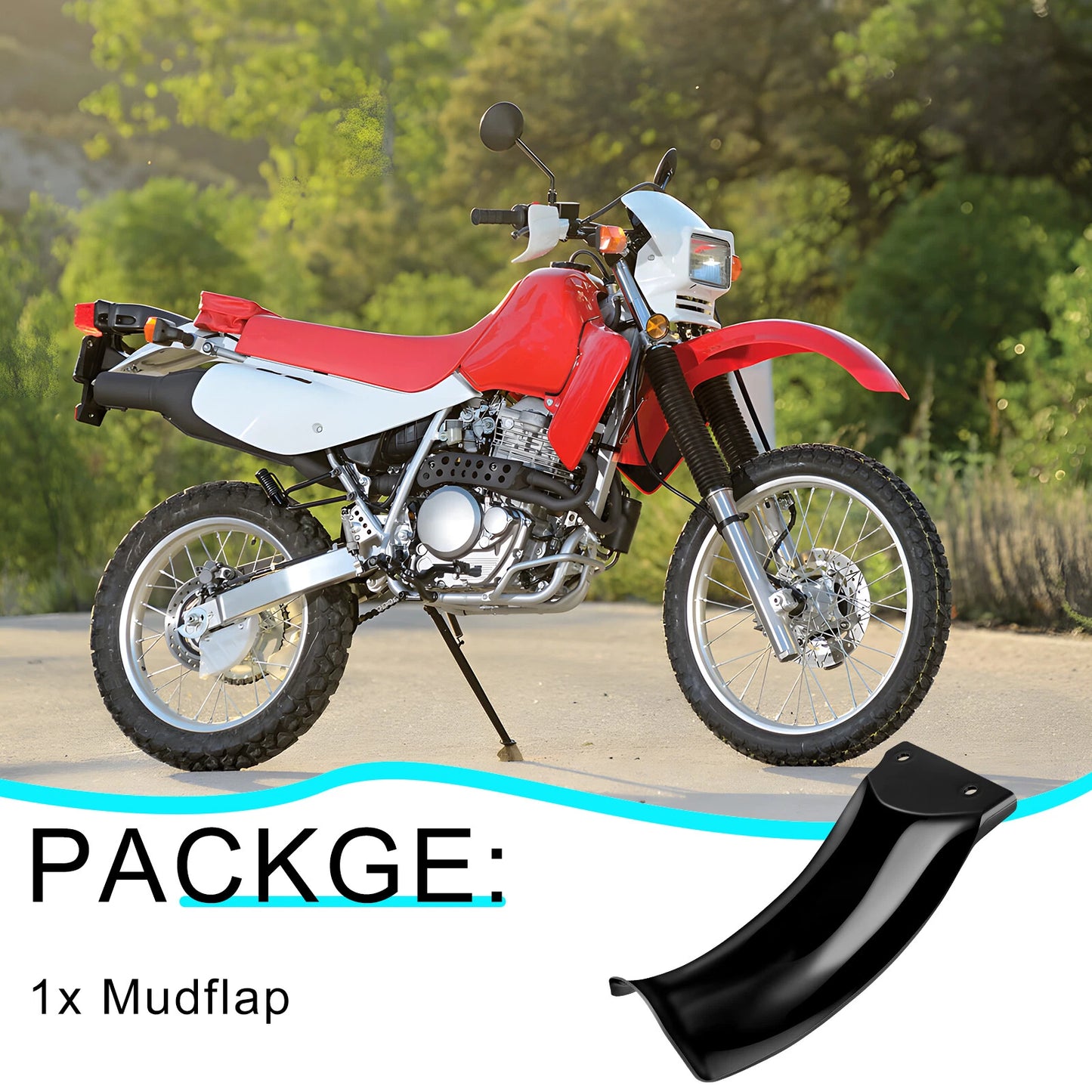 Mudflap Splash Guard Black for Honda XR650L 1993-2023