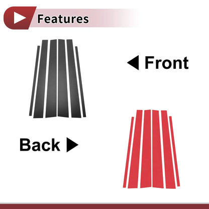 6 Pcs Car Door Pillar Window Trim for Toyota 4Runner (1996–2002)