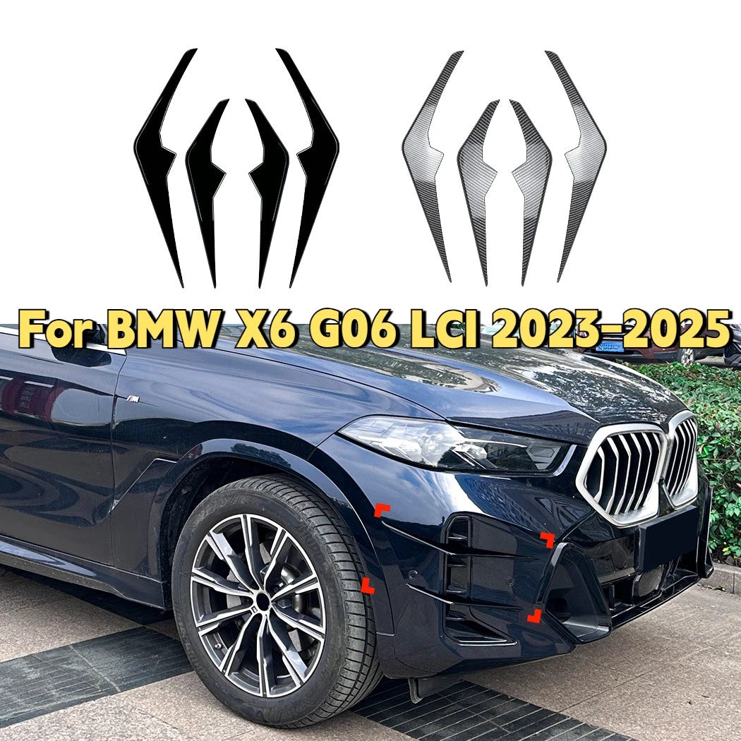 4 x Front Bumper Side Fin Canards Splitter for BMW X6 (2023–2025)