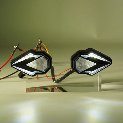 Yellow White LED Flush Mount Turn Signals for Motorcycle (12V)