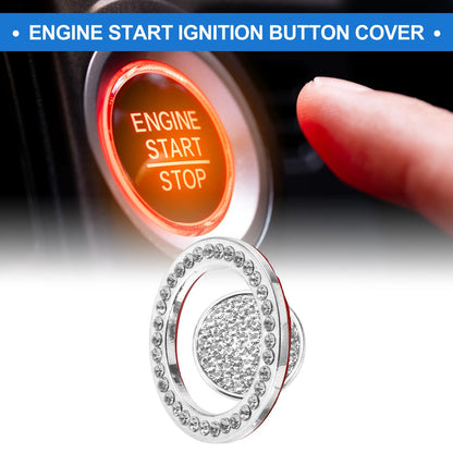 Push Start Button Cover 4cm for Land Rover Silver Tone