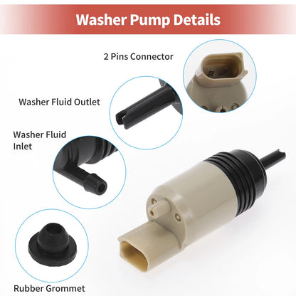 Windshield Washer Pump w/ Grommet for BMW 528i