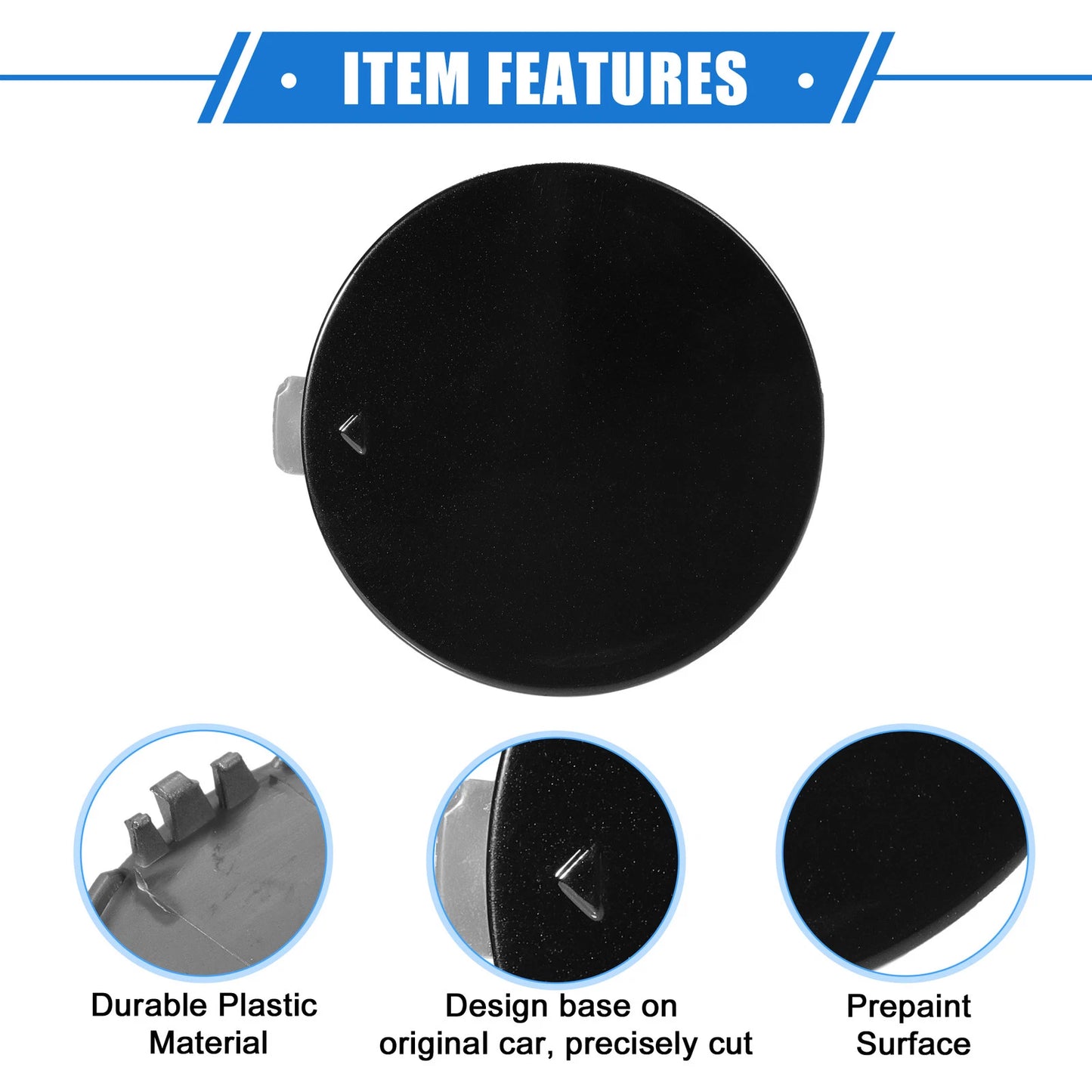 Bumper Tow Hook Eye Cover for BMW X5 (2016-2018) Black