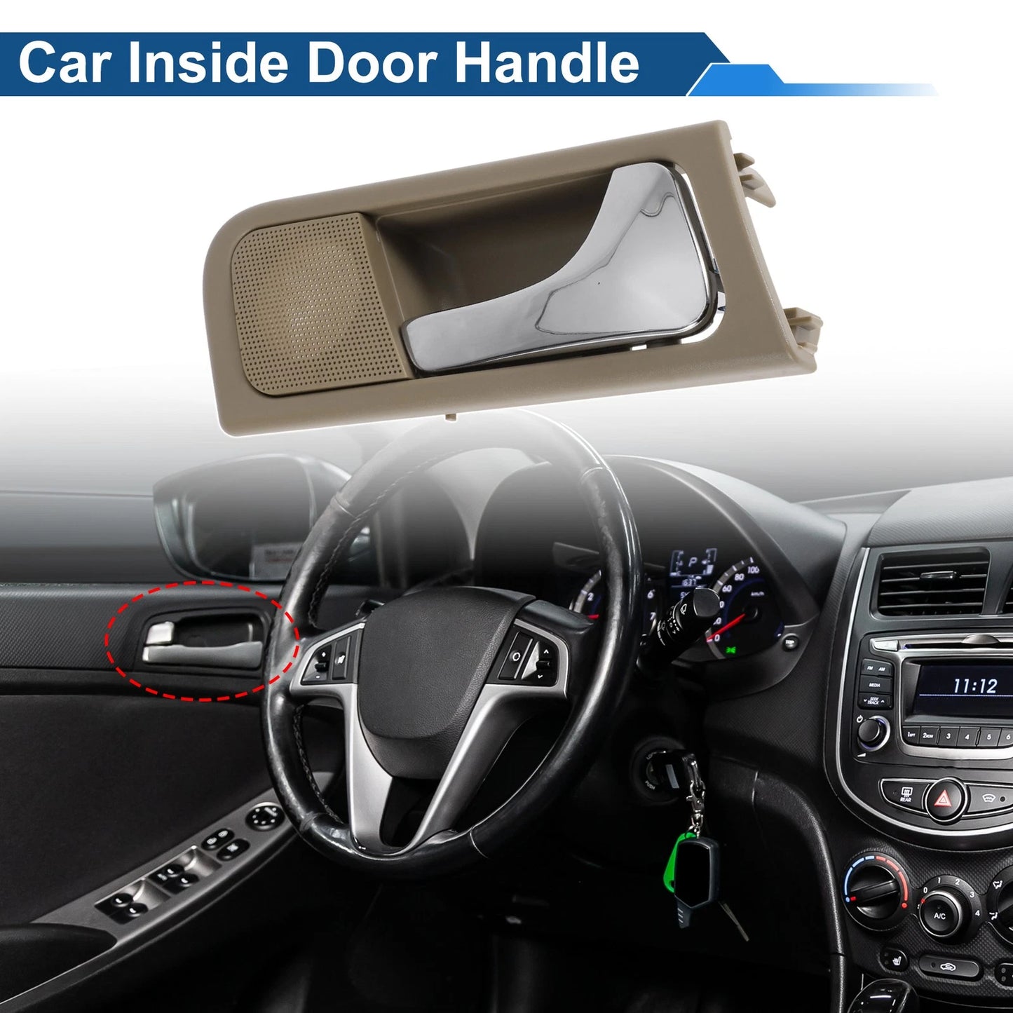 Front Driver Side Interior Door Handle Beige for Buick Excelle (2003–2008)