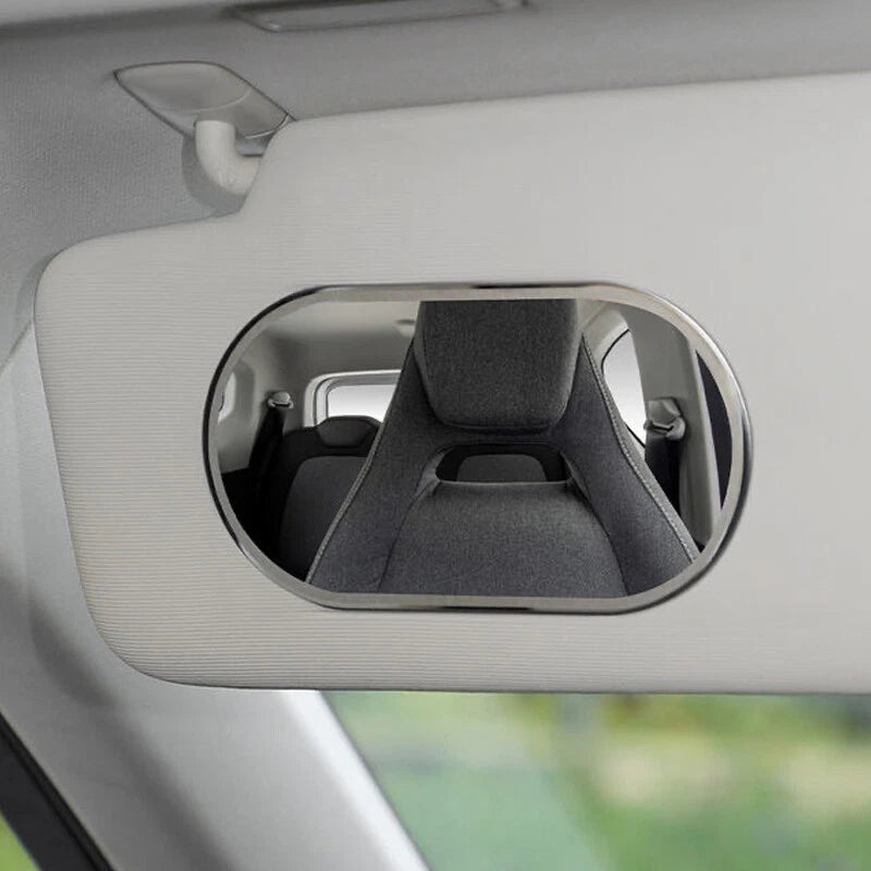 Stainless Steel Oval Universal Car Sun Visor Makeup Mirror