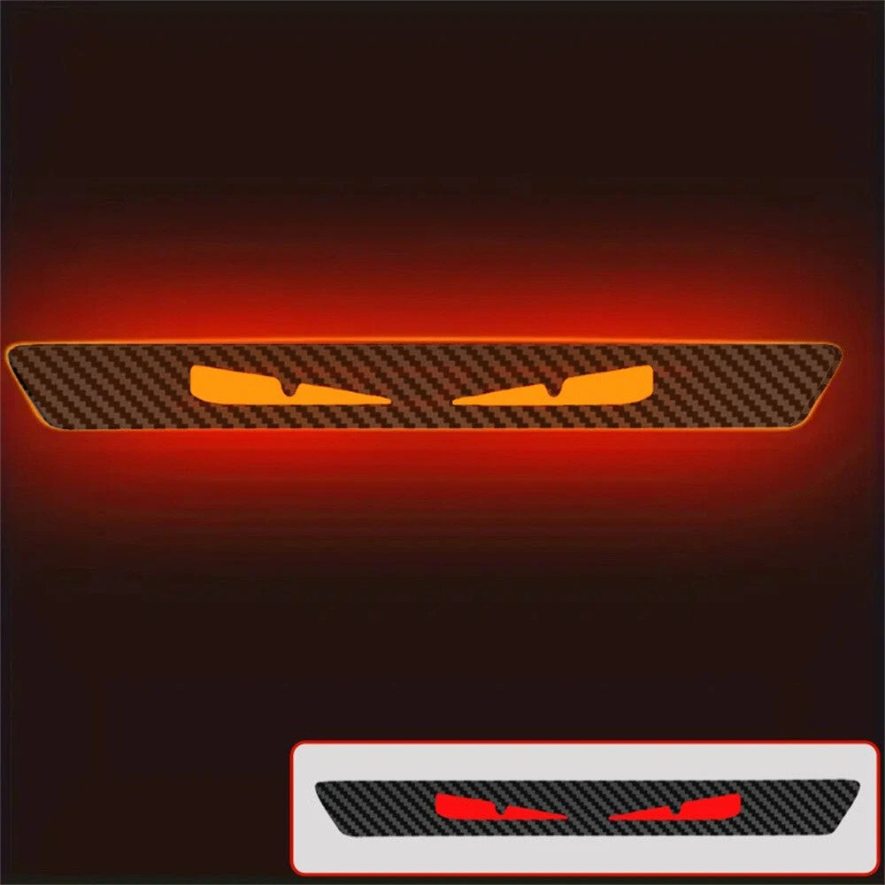 1x 3D Carbon Fiber Look Demon Eye Brake Tail Light Decal for Car